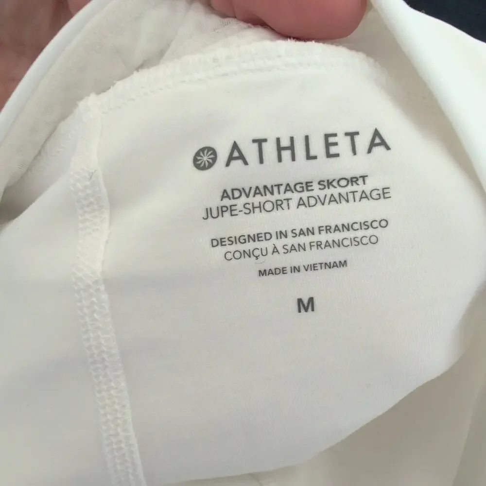 Athleta Jupe Short Advantage Skort White Pleated Medium‎ Golf Tennis Athletic
